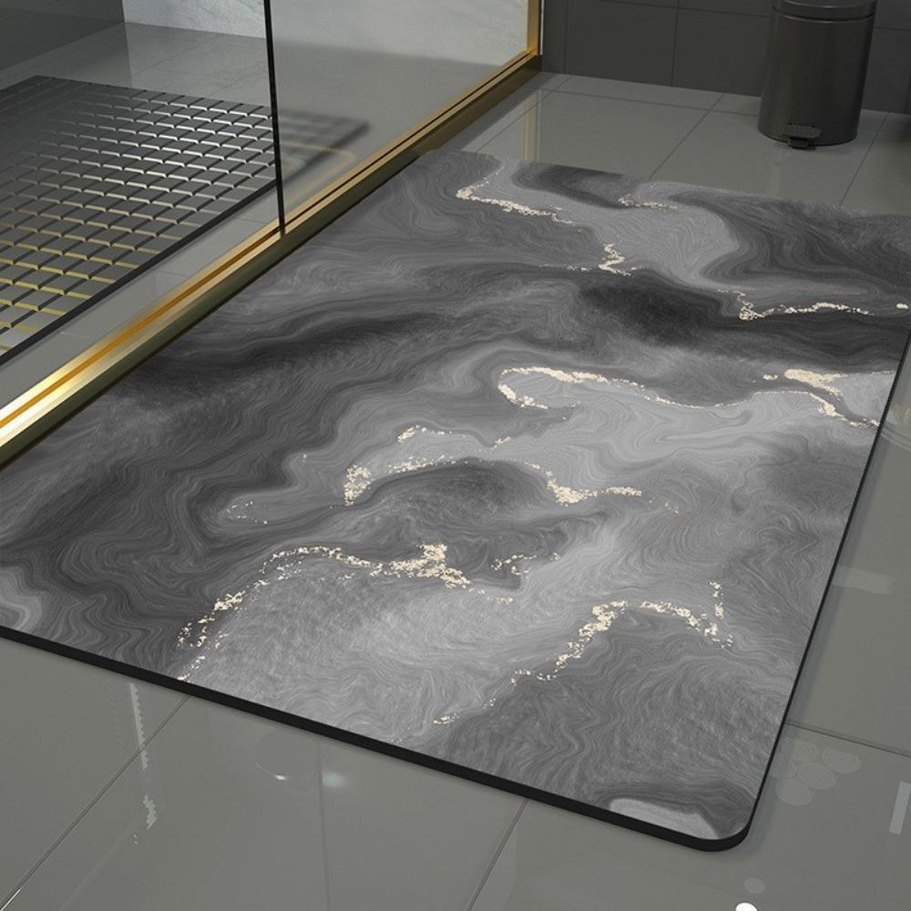 Simple Printing Bathroom Thickening Mat Bath Non-slip Carpets In Wash Basin Bathtub Side Floor Rug Shower Room Doormat Memory Foam 3D Pad