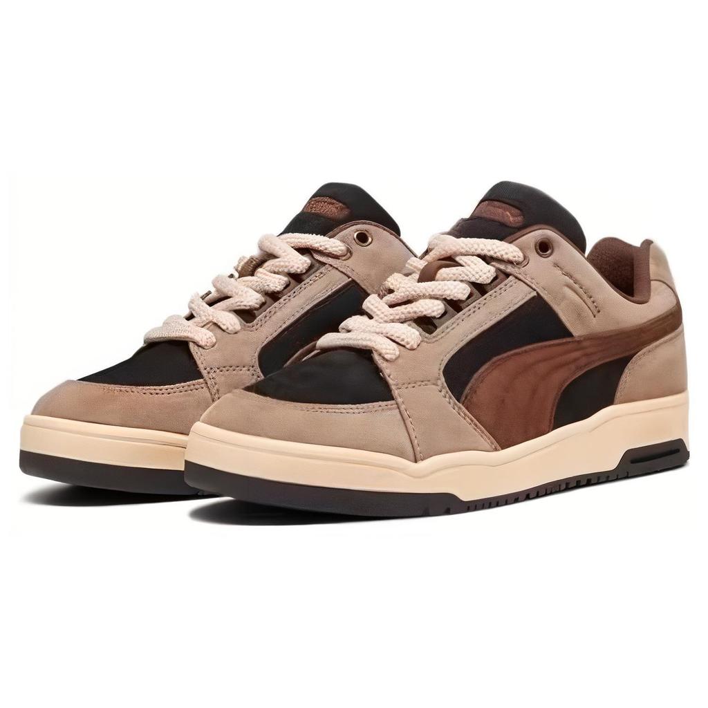 Puma Slipstream Versatile Casual Shock Absorbing Durable Low-Top Sneakers Unisex Sneakers Brown Black 393131-01
