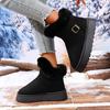 Fashion Women Ankle Boots 2025 New Comfortable Luxury Flat Snow Boots Women Winter Outdoor Thickened Fluff Women Shoes Zapatos De Mujer