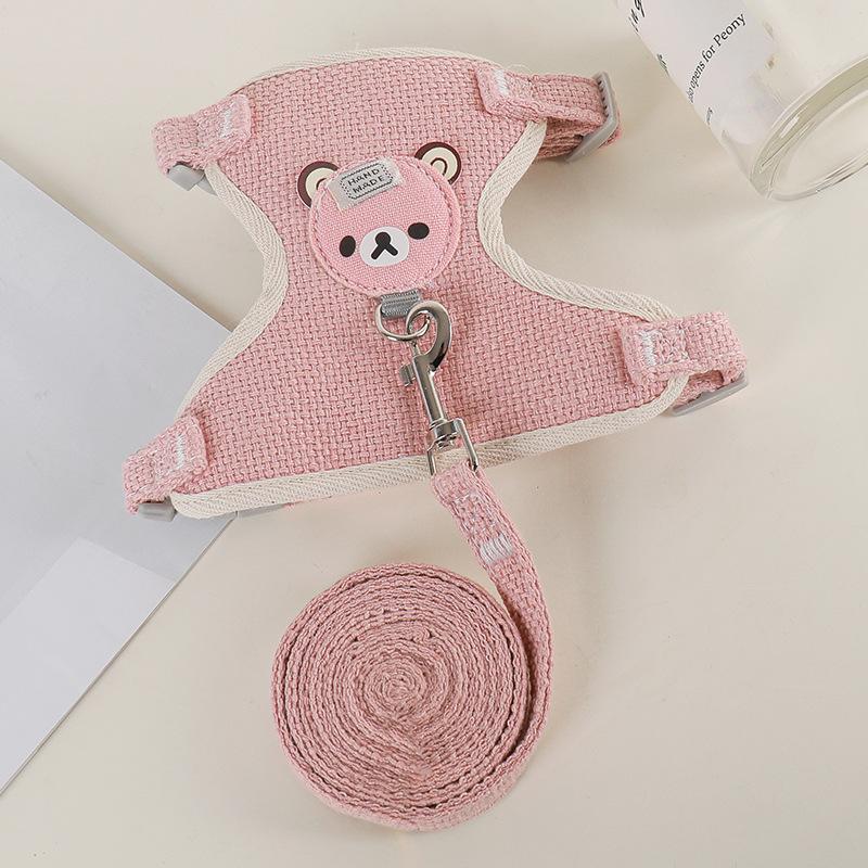 1PC Dog Leash Cute Vest for Small Pets Kittens Undershirt Type Breathable Adjustable Chest Harness Outdoor Walking Pet Supplies