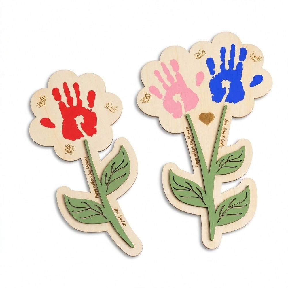 Unfinished Wood Wooden Ornament Flower Shape Table Decoration  Classroom Activity