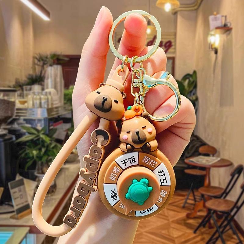 Capybara Cartoon Spinner Keychain - Cute Bag Charm Small Gift