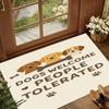 Dogs Welcome People Tolerated Print Non Slip Area Rug Soft Washable Entryway Floor Mat for Living Room Bedroom Dog Lover Decor