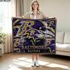 Koc flanelowy z nadrukiem Baltimore Ravens Wysokiej jakości Ciepły Komfortowy Pokrowiec na wszystkie pory roku Idealny na prezenty Wystrój domu