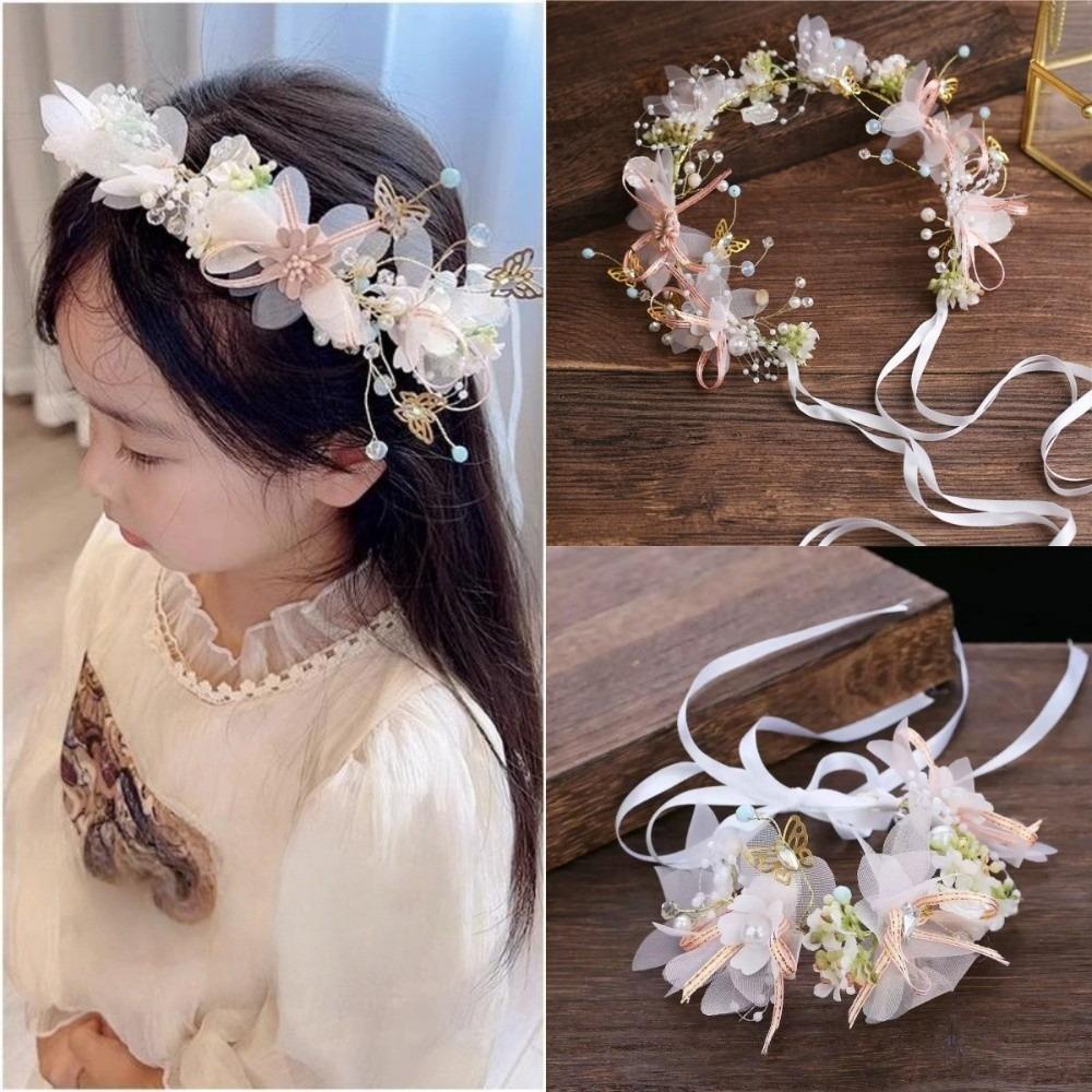 

Korean Style Flower Crown Hairband Hair Hoop Garland Wristband Wreath Headband Girls Headwear Headband&Wristband