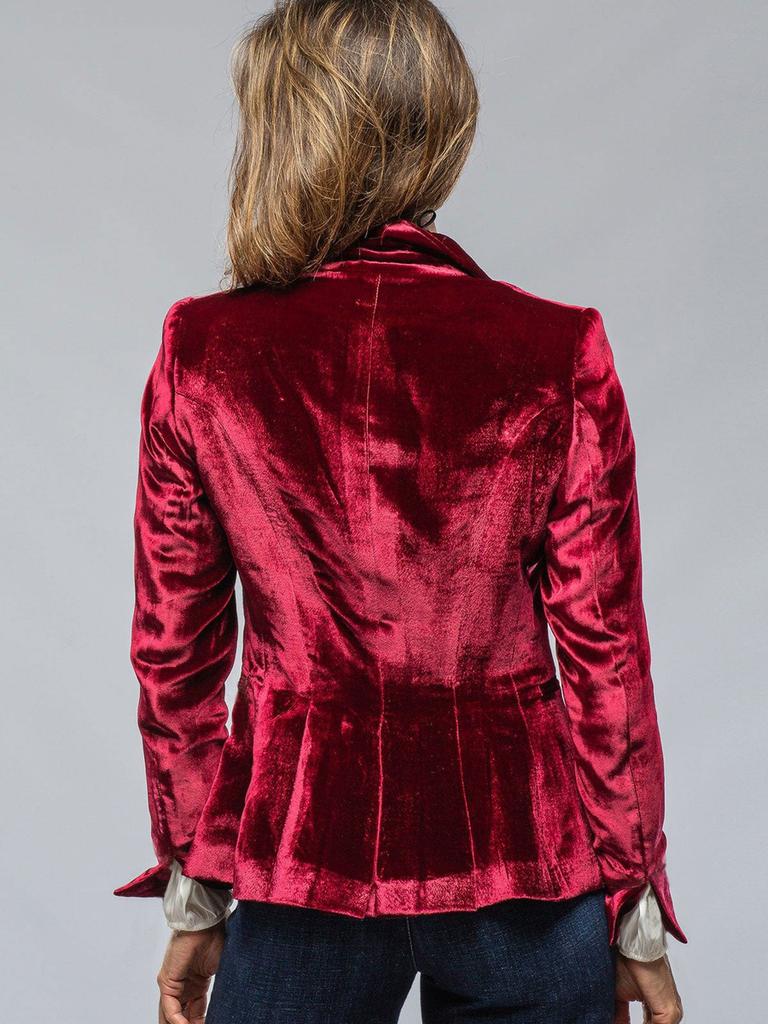 Versatile Velvet Blazer for Women, Retro Style Long Sleeve Outerwear Jacket with Pockets