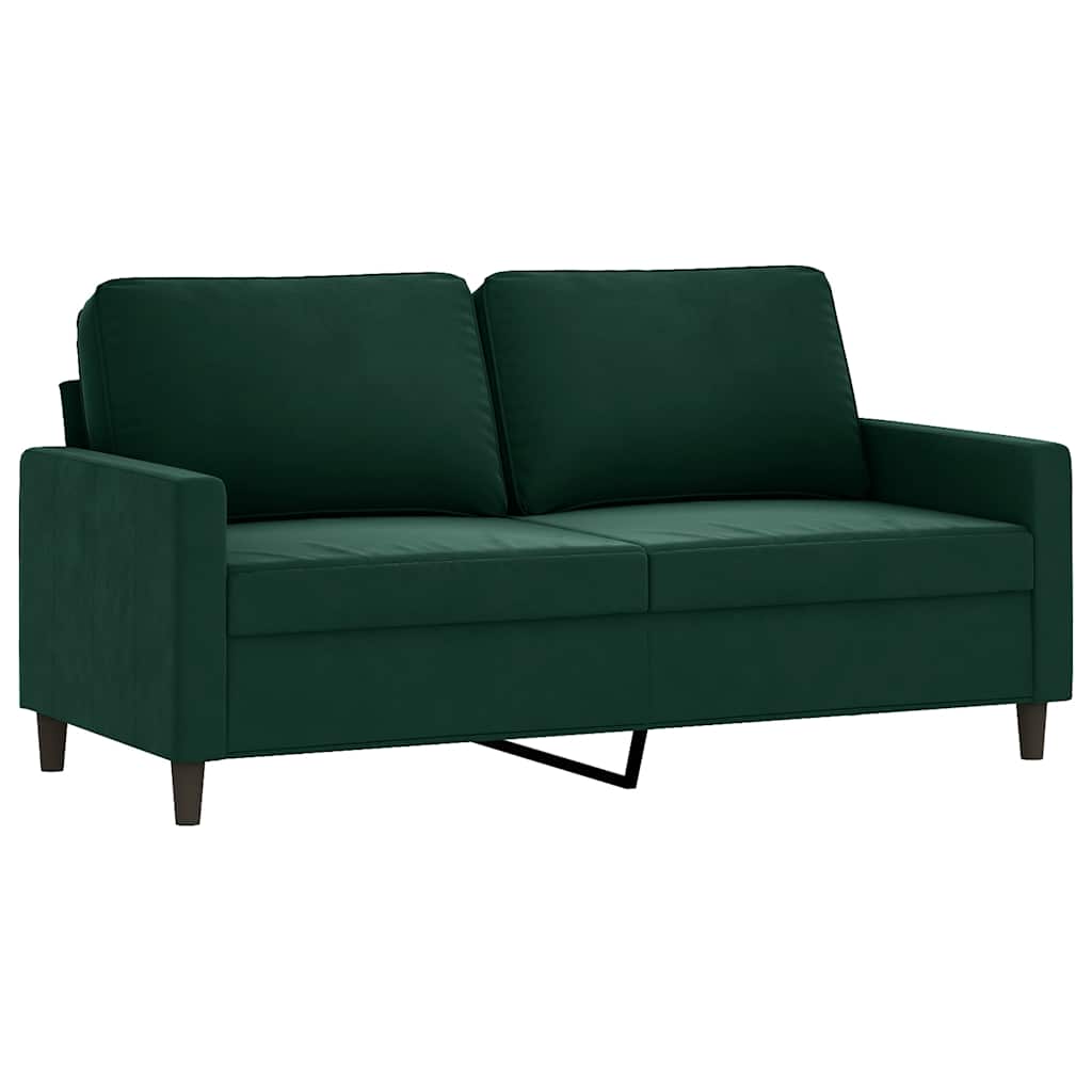 Vidaxl Sofa 2-Osobowa, Ciemnozielona, 140 Cm, Tapicerowana Aksamitem