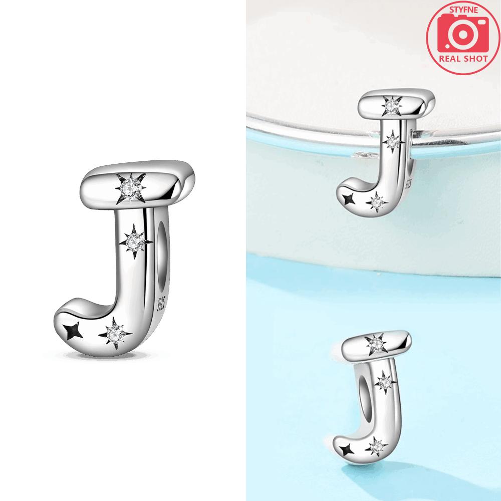 Letter Pendant Love White Zircon Stars Original Copper English Letters Beads Fit Bracelet Accessory Jewelry Gift Women Diy