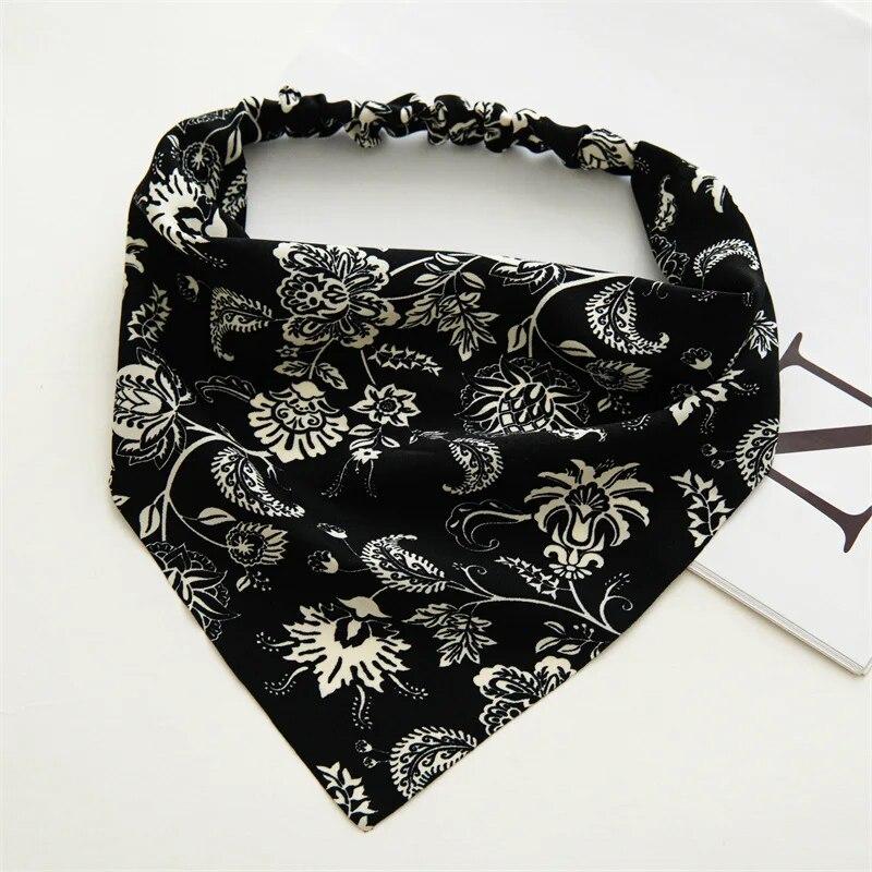 Nouveau bohême imprimé Triangle tête écharpe chaîne à la mode élastique bandes de cheveux Bandanas bandeaux pour femmes cheveux accessoires chapeaux cadeau