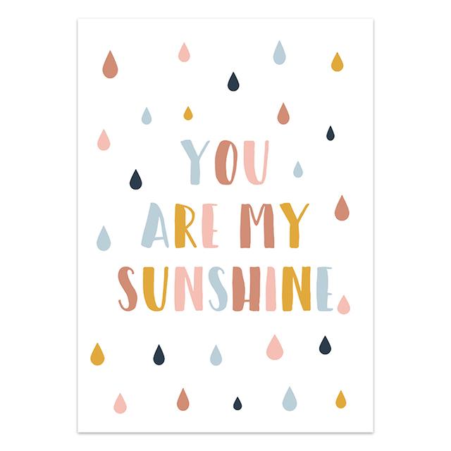 Nursery Wall Umělecká reprodukce Plakát s alpakou Rainbow Painting Sunshine Prints Dětské Boho Plakáty Nordic Wall Pictures for Baby Room Decor