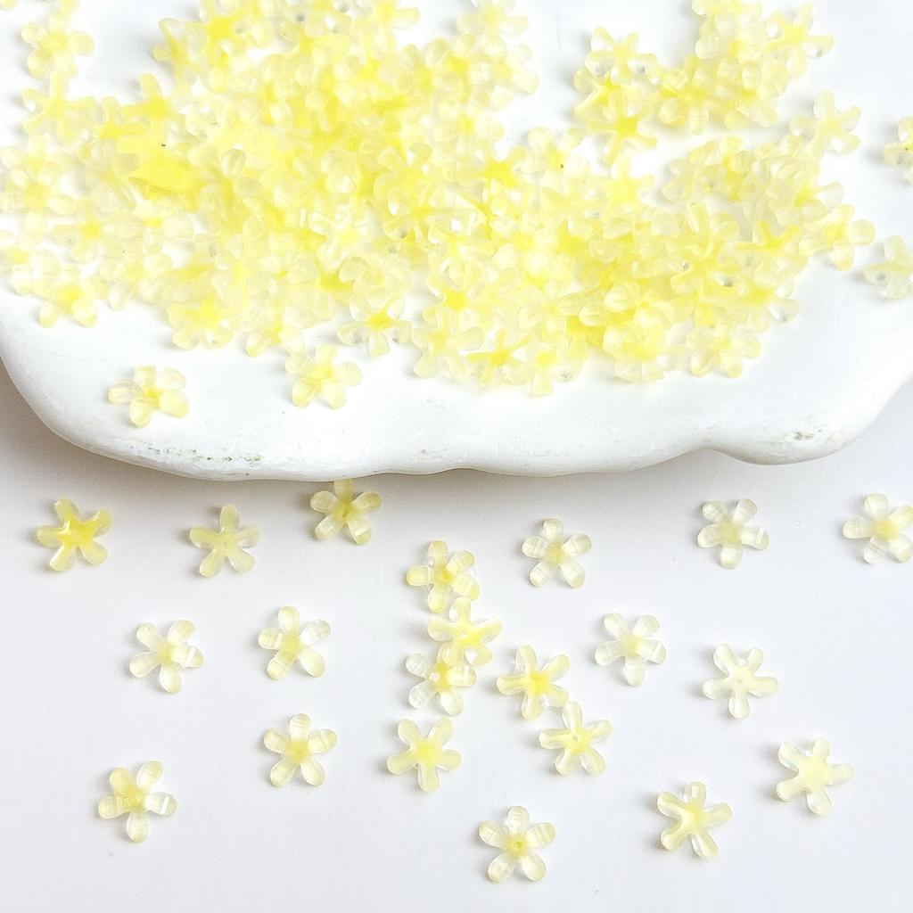 Summer New Flower Nail Art Rhinestones Ice Transparent Size 6mm 10mm Five-Petal Flower Resin Accessories Materials