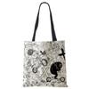 Abstract Print Casual Shoulder Bag Women Canvas Shopping Reusable Tote Bag 2022 Harajuku Travel School Book  Beach Handbag CLE
