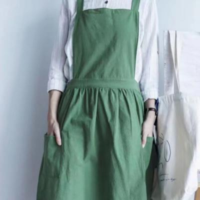 Simple Nordic Linen Aprons Cotton Korean Style Work Dress Florist Apron