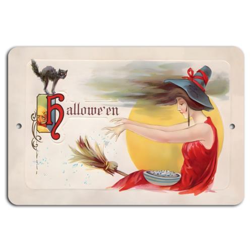 Enchanting Halloween Witchs Flight Under the MoonAluminumtin sign 20x30cm(7.8x11.8inch)
