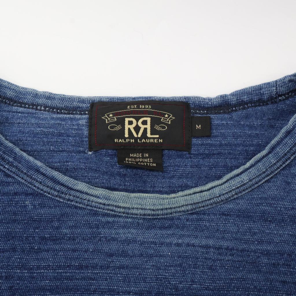 RRL Indigo Cotton Long Sleeve T-Shirt tops M Indigo blueUsed