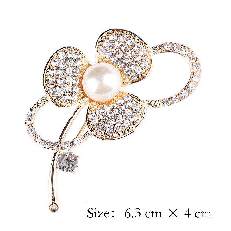 Lanhao Hot-Selling Pearl Swan Rhinestone Flower Brooch - Japanese & Korean Fashion Accessories for Women