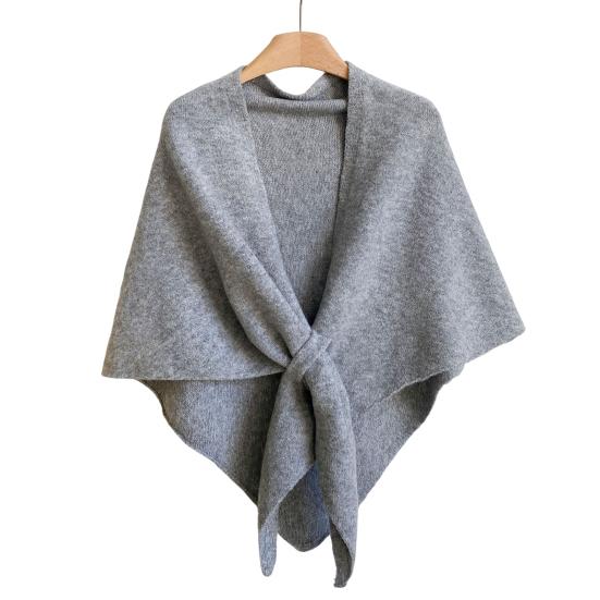 Women Knitted Shawl Wrap Scarf Solid Color Comfortable Cardigan Cape Imitation Cashmere Shoulder Tops Sweater