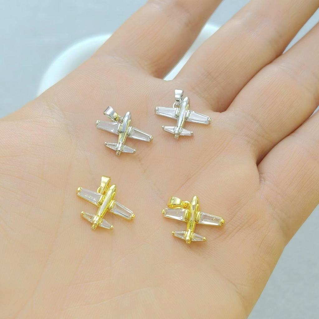 Contemporary Hip Hop Rock Airplane Pendant Necklace for Men & Women