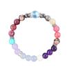 New Personalized Trend Bead String, European and American Pink Zebra Stone Bracelet, Colored Garnet Natural Stone Bracelet Beads.
