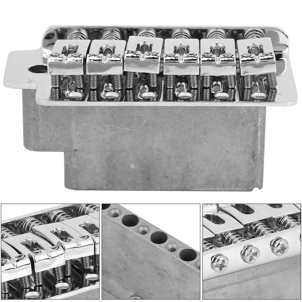 Electrical Guitar Tremolo Bridge for Stratocaster Style Guitar with Saddle(Silver)