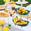 Fruit Bowl for Kitchen Counter 2 Tier Acrylic Fruit Basket with Serving Bowls and Metal Stand