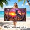 Wolf Theme Beach Towel Personalized Custom Name & Text Soft Quick Dry Beach Towel for Swimming Travel
