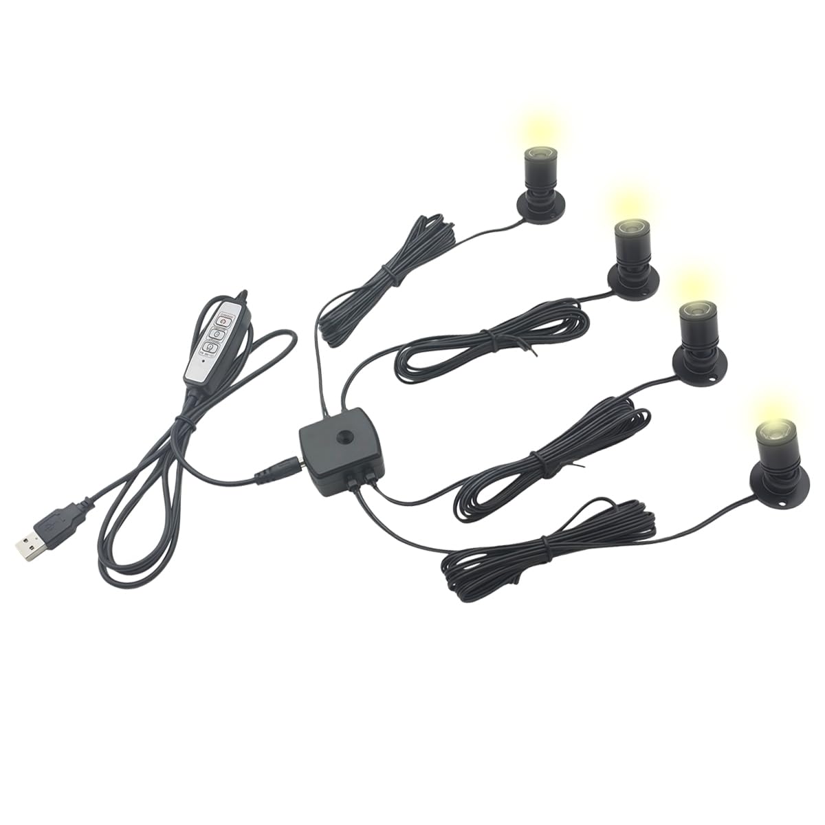 

USB Прожектор, 4 Вт LED, Мини-размер, Окружающее освещение, Подсветка для витрины, Регулируемый угол, Трехуровневая регулировка яркости, Таймер, Функция памяти, Теплый белый (3000k),