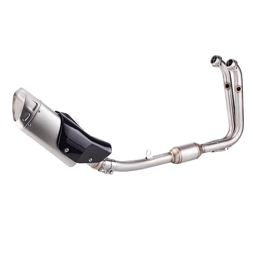 CFMOTO 450SR Stainless Steel Exhaust Pipe: Front, Middle, and SC Tail Sections for Motorcycles.