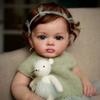 22 Inç Sevimli Tutti Yeniden Doğmuş Bebek 60 cm El Yapımı Köklü Saç Simülasyon Bebek Güzel Örme Giysiler Giymek Pamuk Vücut Yeniden Doğuş Bebek Çocuk Oyun Arkadaşı Oyuncak