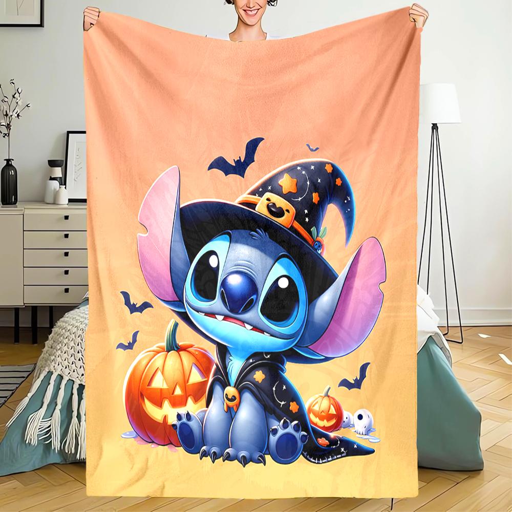 Stitch Theme Printed Blanket - Perfect for Couch, Bed, Travel & Outdoor Use | Machine Washable, Cozy & Durable.