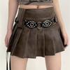 American Retro Rivet Metal Buckle Belt Women'S Spliced Belt Millennial Spicy Girl Y2K Design Sense Strap Waist Rope