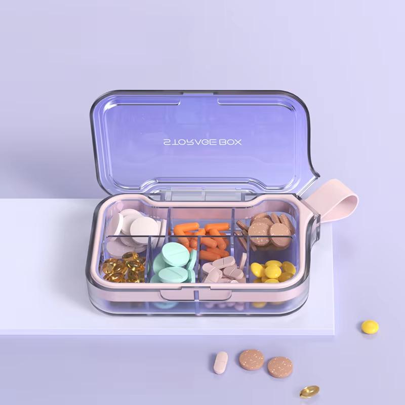 Untior Pill Box Portable Dispenser on-The-Go Calcium Tablet Medication Dispenser Seven Days Large Capacity Sealed Pill Cases