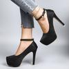 New Style Waterproof Platform High Heels Thin Heel Silver Large Size Ultra High Heel Single Shoes for Women Show 2026