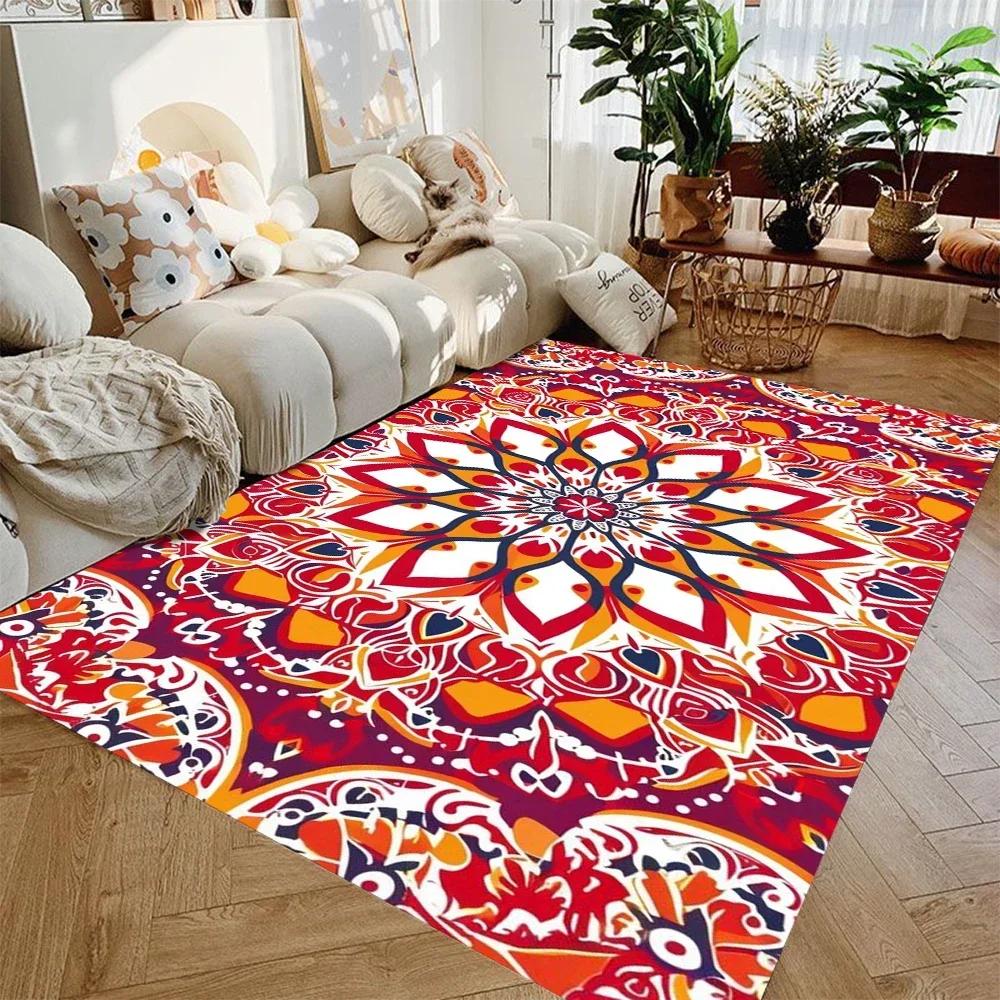 

Colorful Mandala Area Rug Large Non-Slip Carpet for Living Room Bedroom Hallway Entrance Door Step Mat Home Decoration 80x120cm