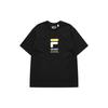 Printed Round Neck Loose Fit Sports Short Sleeve T-Shirt Men Tops Black T51M122103A-BK
