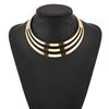 Futuristic Metal Collar Necklace With Waterwave Chain For Steampunk And Gothic Styles