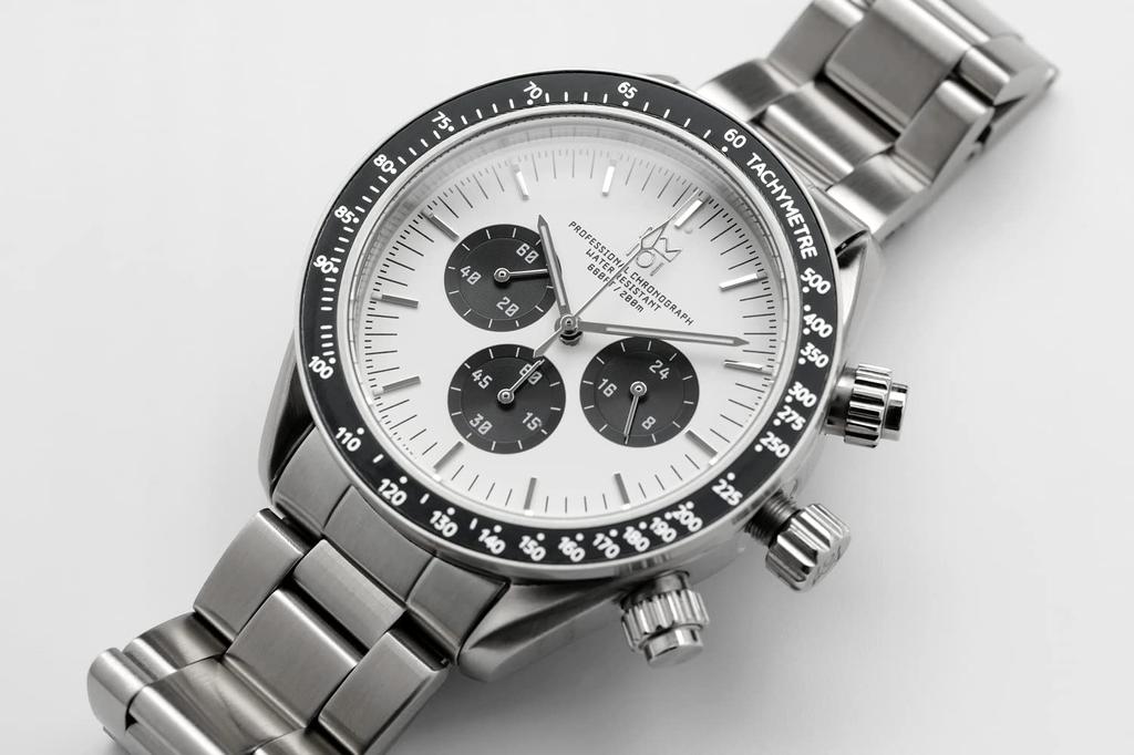 Hyakuichi Chronograph Watch Watch 20 ATM Water Resistant Quartz White Panda [HYAKUICHI 101] Diver's Men's Non-Date