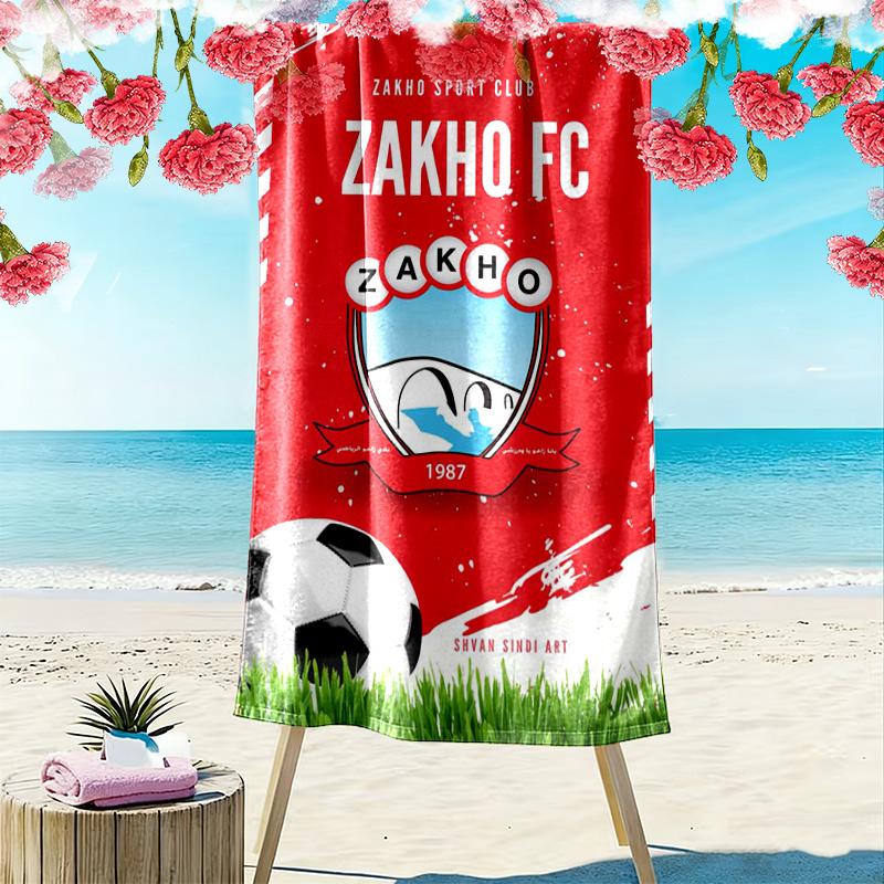 Zakho Sport Club Logo Print Beach Towel, Large Soft Quick Dry Towel for Beach Camping Swimming