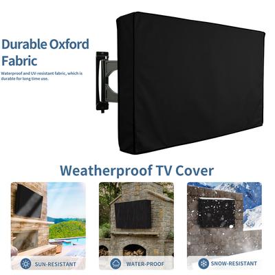 Capa de Poeira para Tela de TV Externa de 22" a 75" Oxford 600D de Alta Qualidade Preta Bege Capa para Caixa de TV à Prova de Poeira e Impermeável