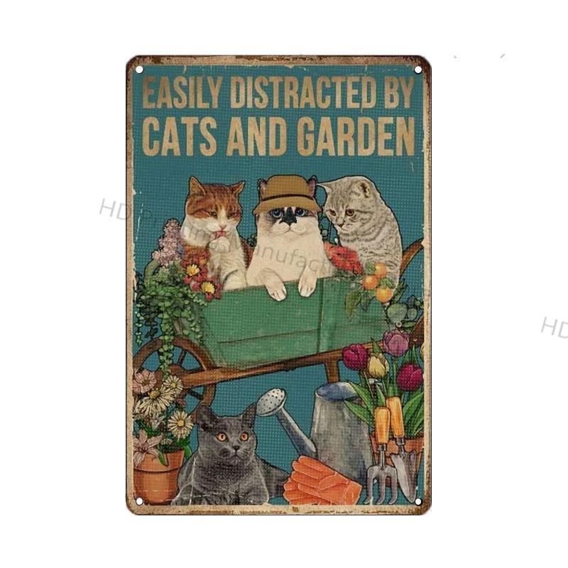 Black Cat Vintage Metal Sign Metal Retro Tin Plaque Poster For Bedroom Living Room Pet Shop Wall Decor Pin Up Funny Cat Plate