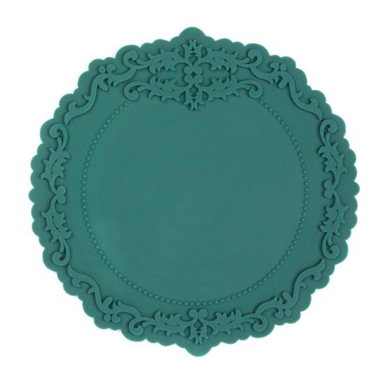 Silicone Placemat Nordic Vintage Lace Pattern Table Mats Heat Resistant Trivet for Hot Dishes Non-Slip Coaster for Kitchen Table