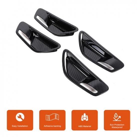 ABS Carbon Style Car Interior Door Bowl Trim For Hyundai Santa Cruz Tucson +