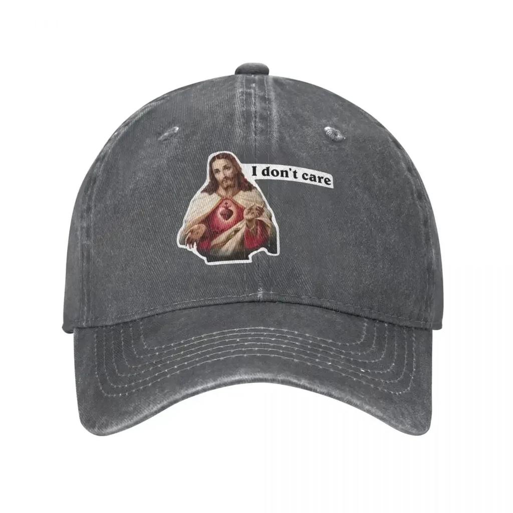 Jesus I Don't Care Meme Accessories Unisex Baseball Caps Funny Hats Vintage All Seasons Travel Soft Sun