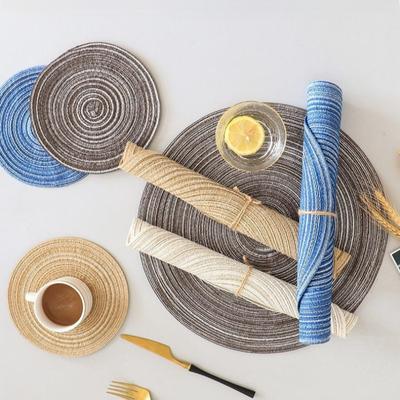 Table Placemats for Table Mat Ramie Insulation Pad Placemats Linen Non Slip Table Mats Home Decoration Pad Coaster