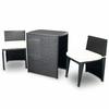 Balkonmöbel-Set Rattan Schwarz 2-Sitzer