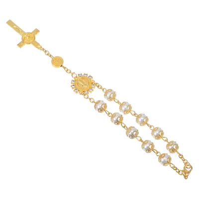 Baluue Blue Pearl Decorative Car Mirror Decorative Flower Pendant