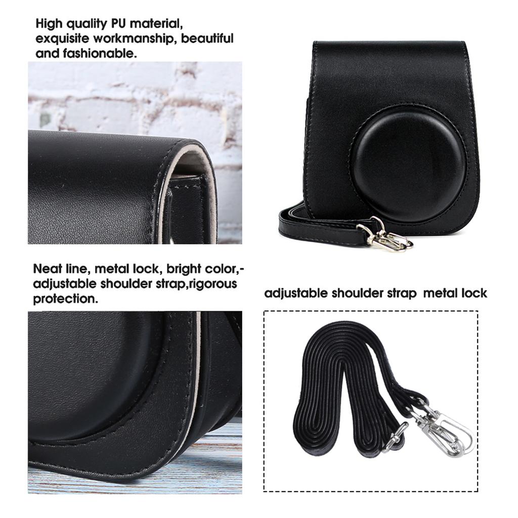 PU Leather Case Bag with Shoulder Strap for 11 Camera