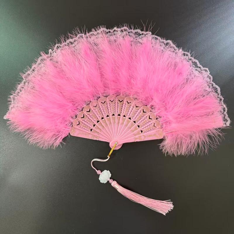 Black Lace Chinese Style Folding Fan for Cheongsam, Lolita, and Hanfu Fashion Shows