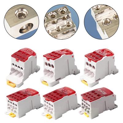 Essentielles Verdrahtungszubehör Rote Stromverteiler-Anschlussdose für DIN-Schienen