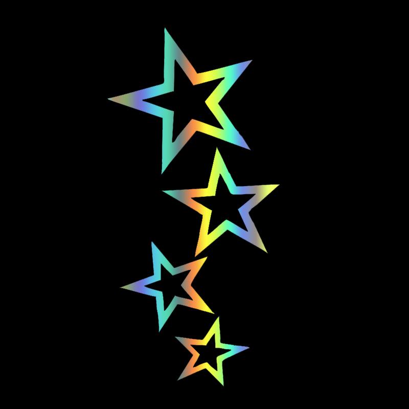 

CS30226# 12 X 24cm Stars Sticker on The Car Vinyl Decal Waterproof Decoration Car Stickers 12x24cm